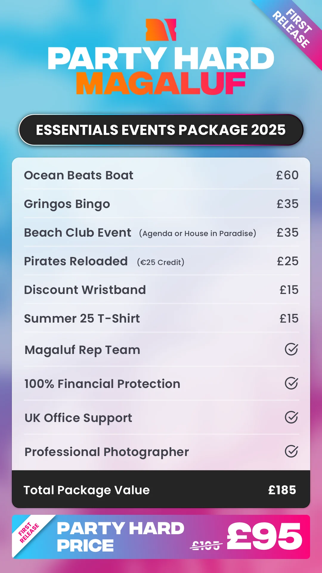 Magaluf Essentials Events Package 2025