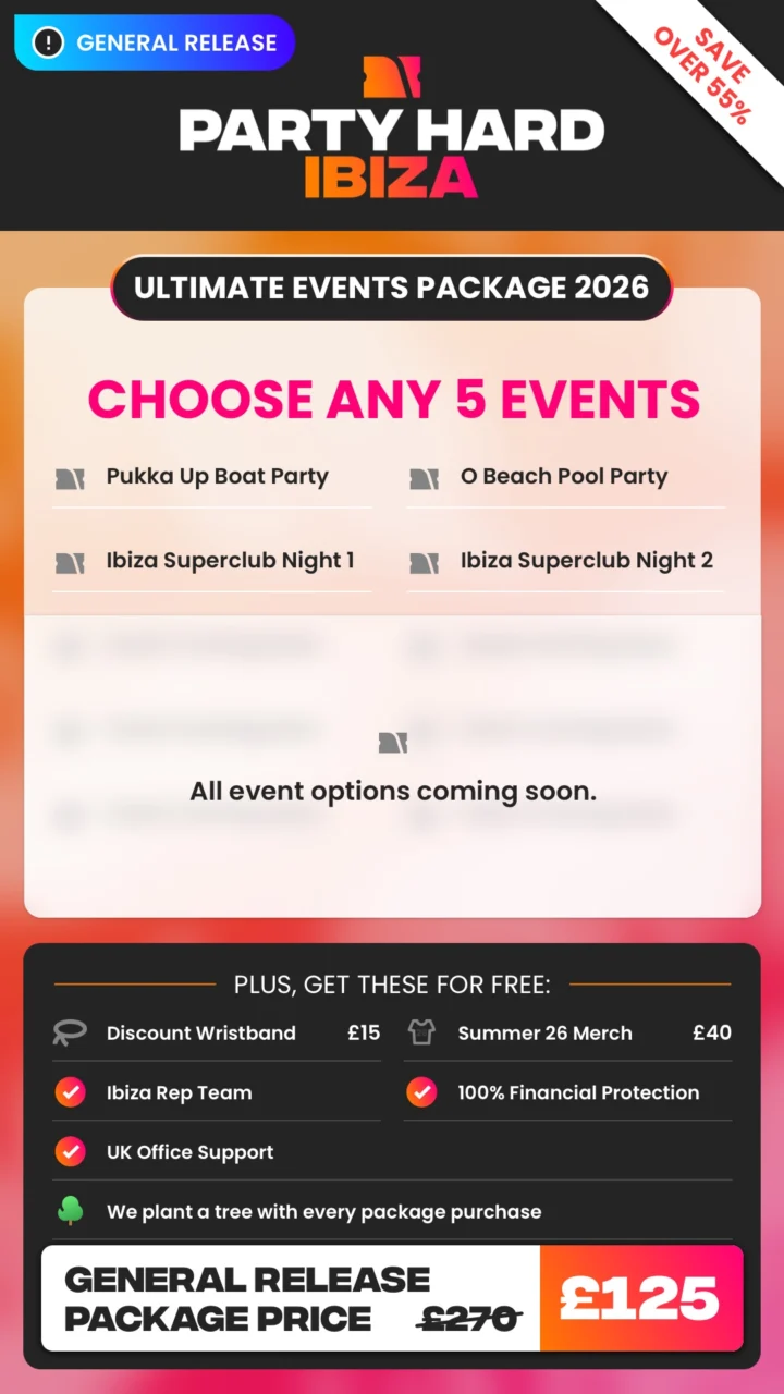 Ibiza General Release Ultimate Events Package