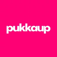 Pukka Up Ibiza logo in white text on a bright pink background