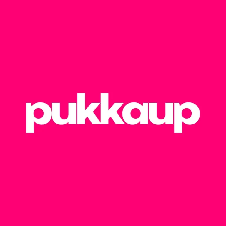 Pukka Up Ibiza logo in white text on a bright pink background