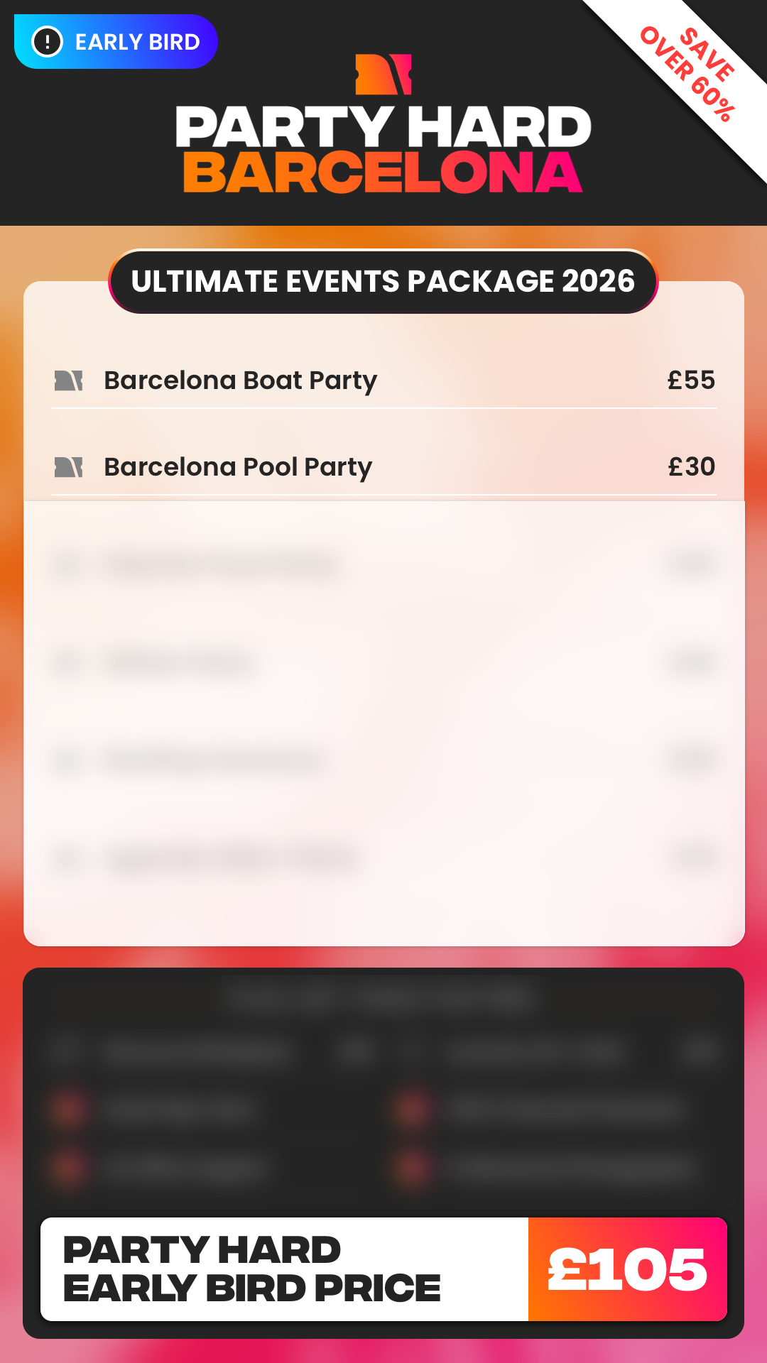 Barcelona UEP 2026 Early Bird Package