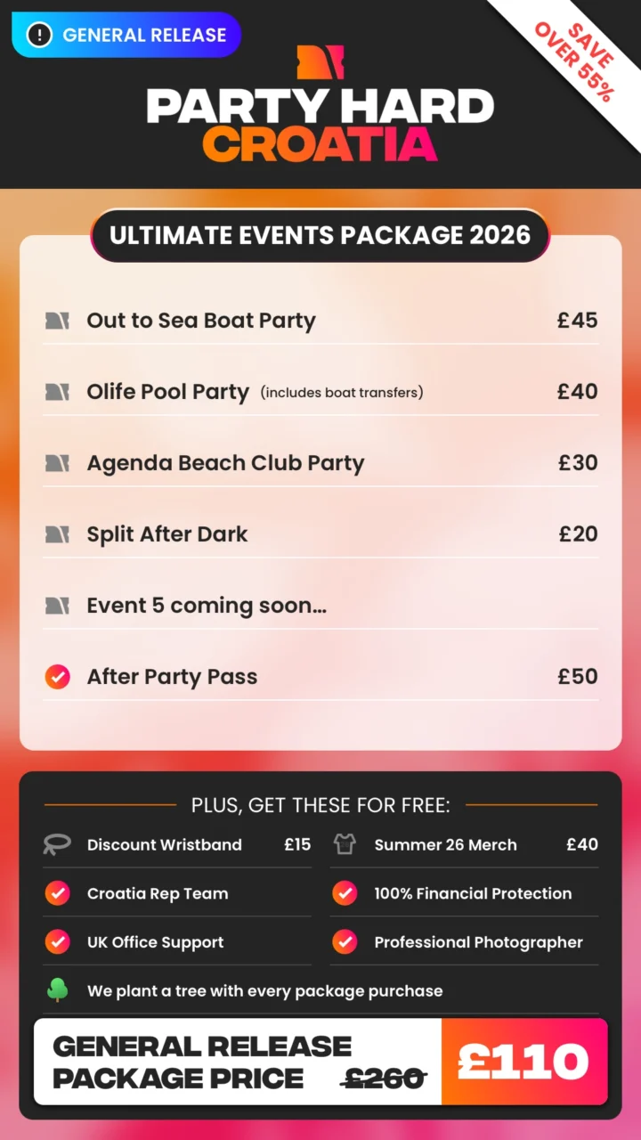 Croatia General Release Ultimate Events Package