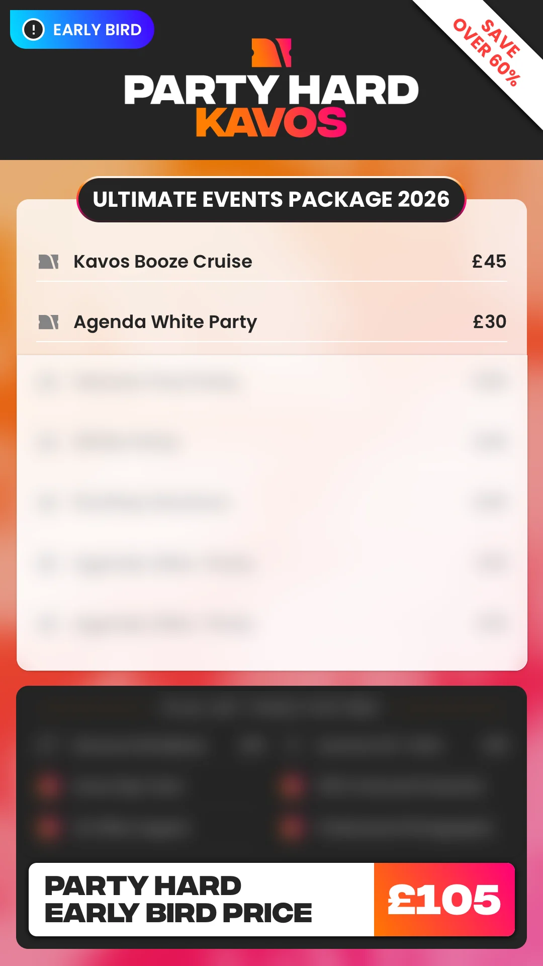 Kavos UEP 2026 Early Bird Package