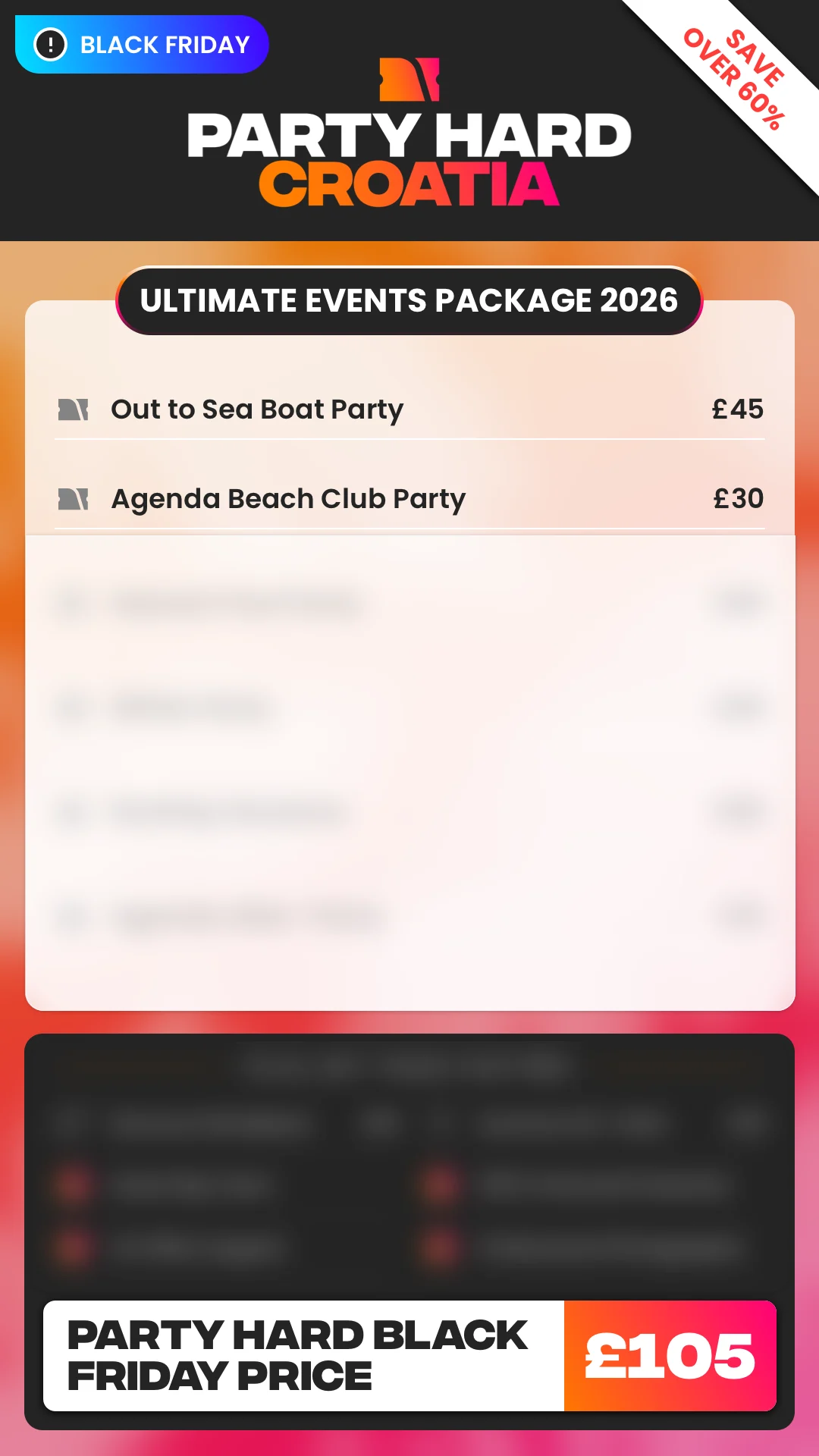 Croatia Ultimate Events Package Black Friday Price 2026