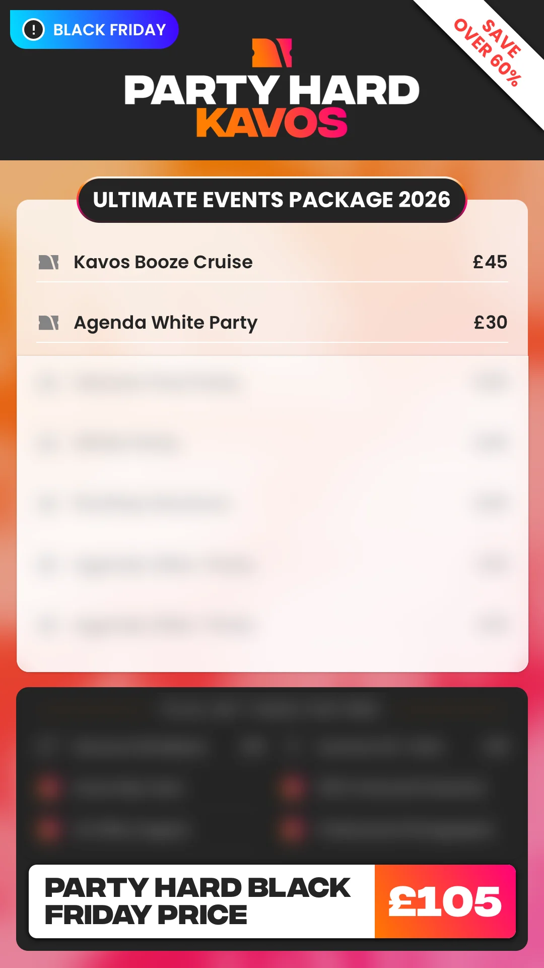Kavos Ultimate Events Package Black Friday Price 2026