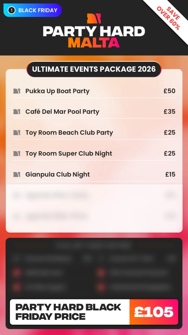 Malta Ultimate Events Package Black Friday Price 2026