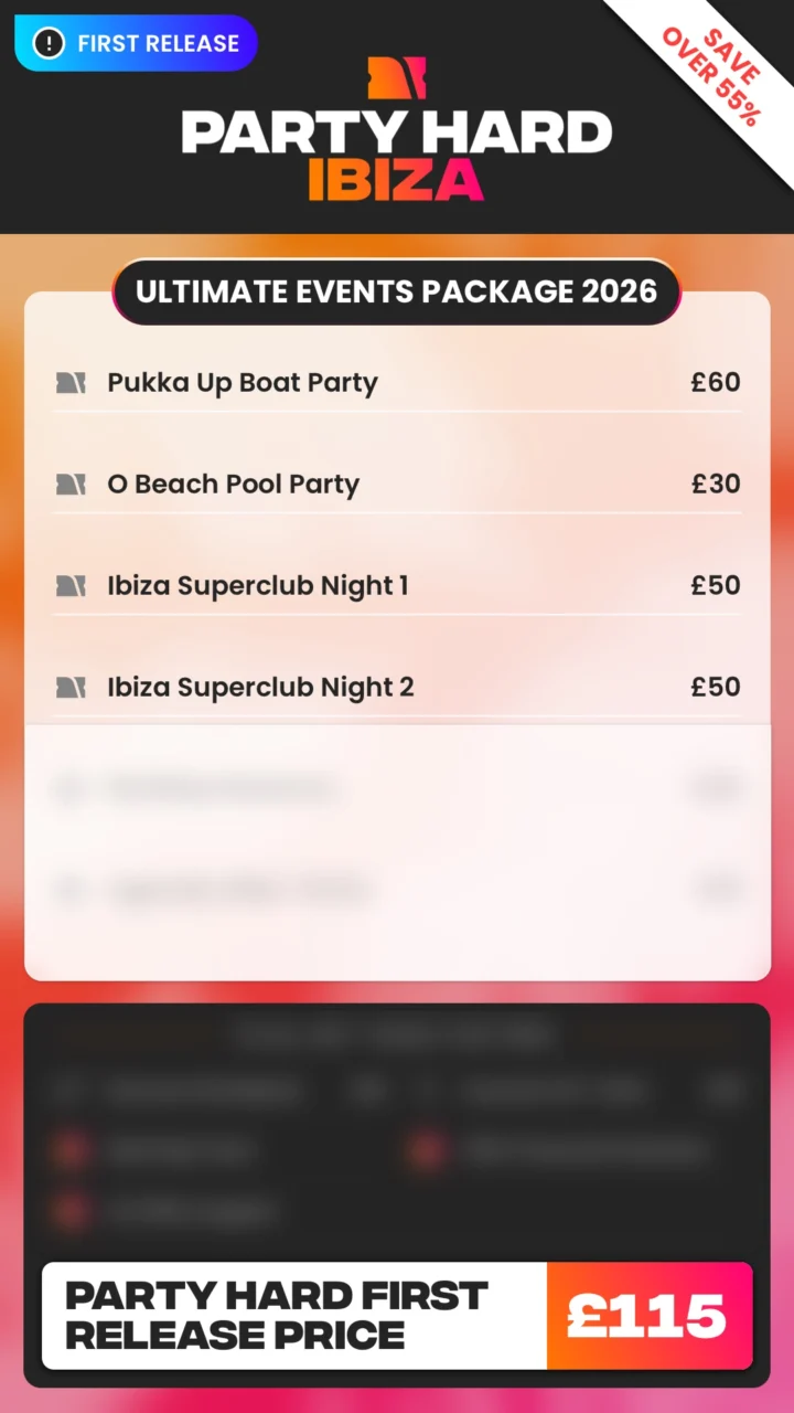 Ibiza Ultimate Events Package First Release Price 2026