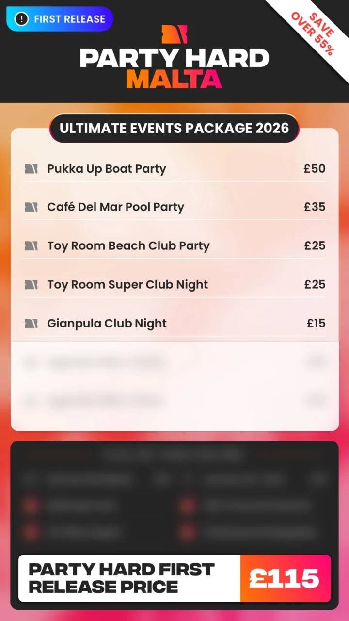 Malta Ultimate Events Package First Release Price 2026