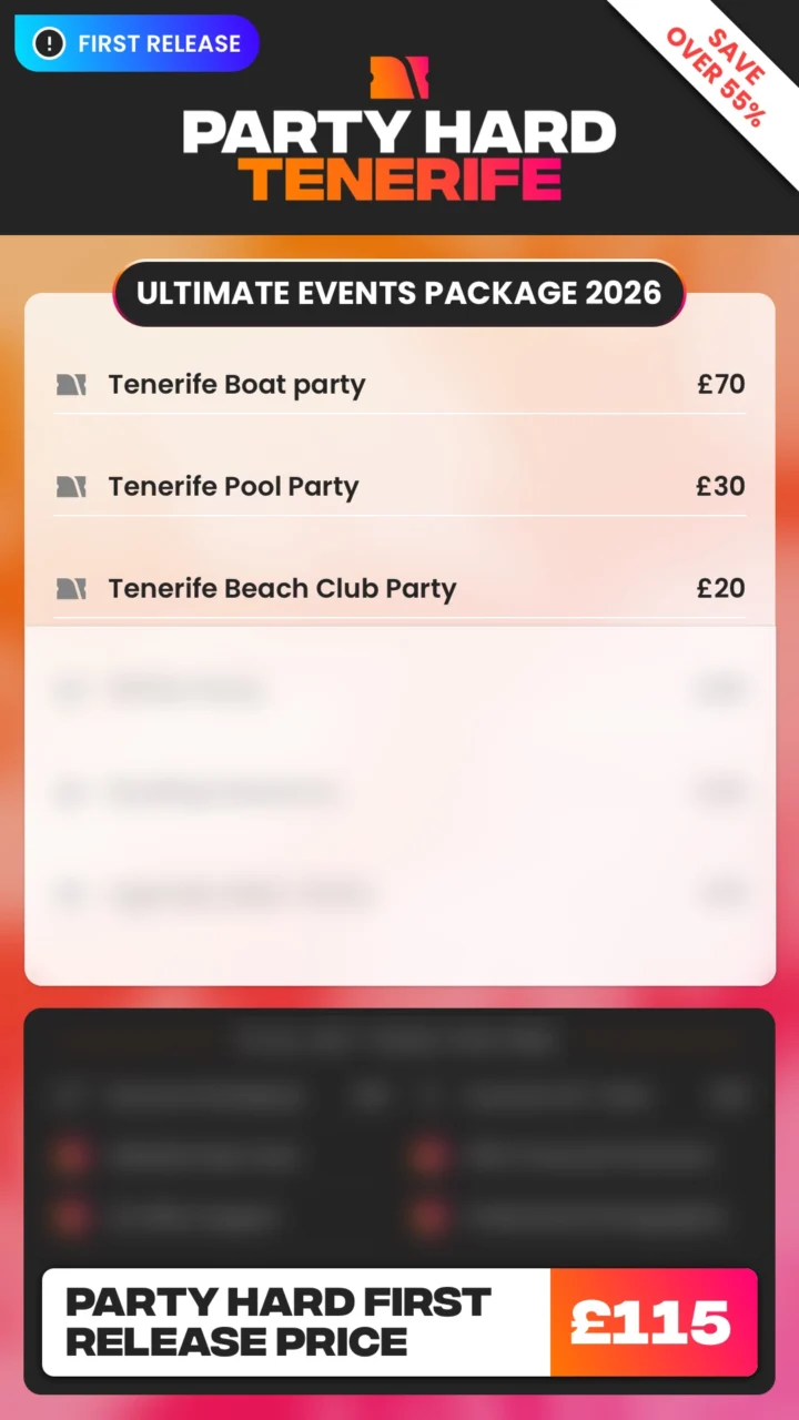Tenerife Ultimate Events Package First Release Price 2026