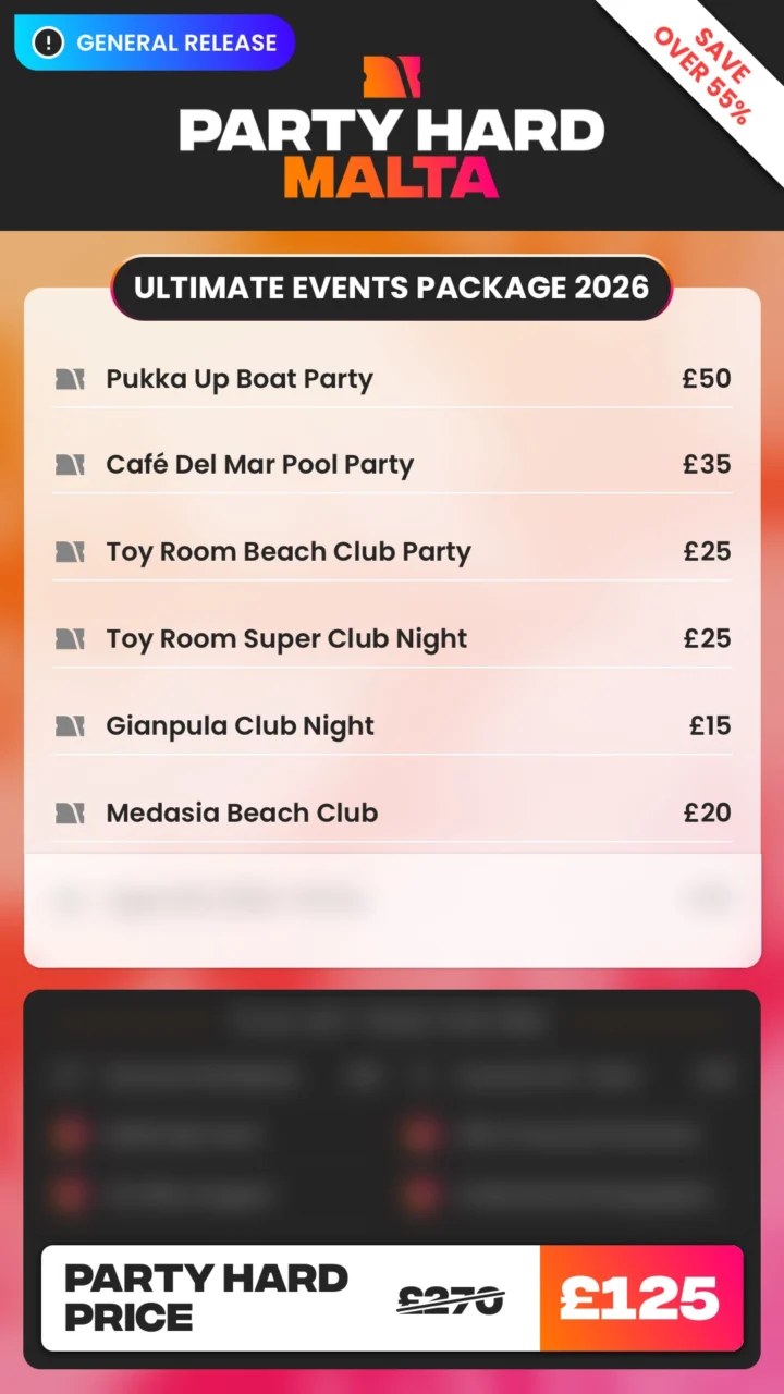 Malta General Release Ultimate Events Package