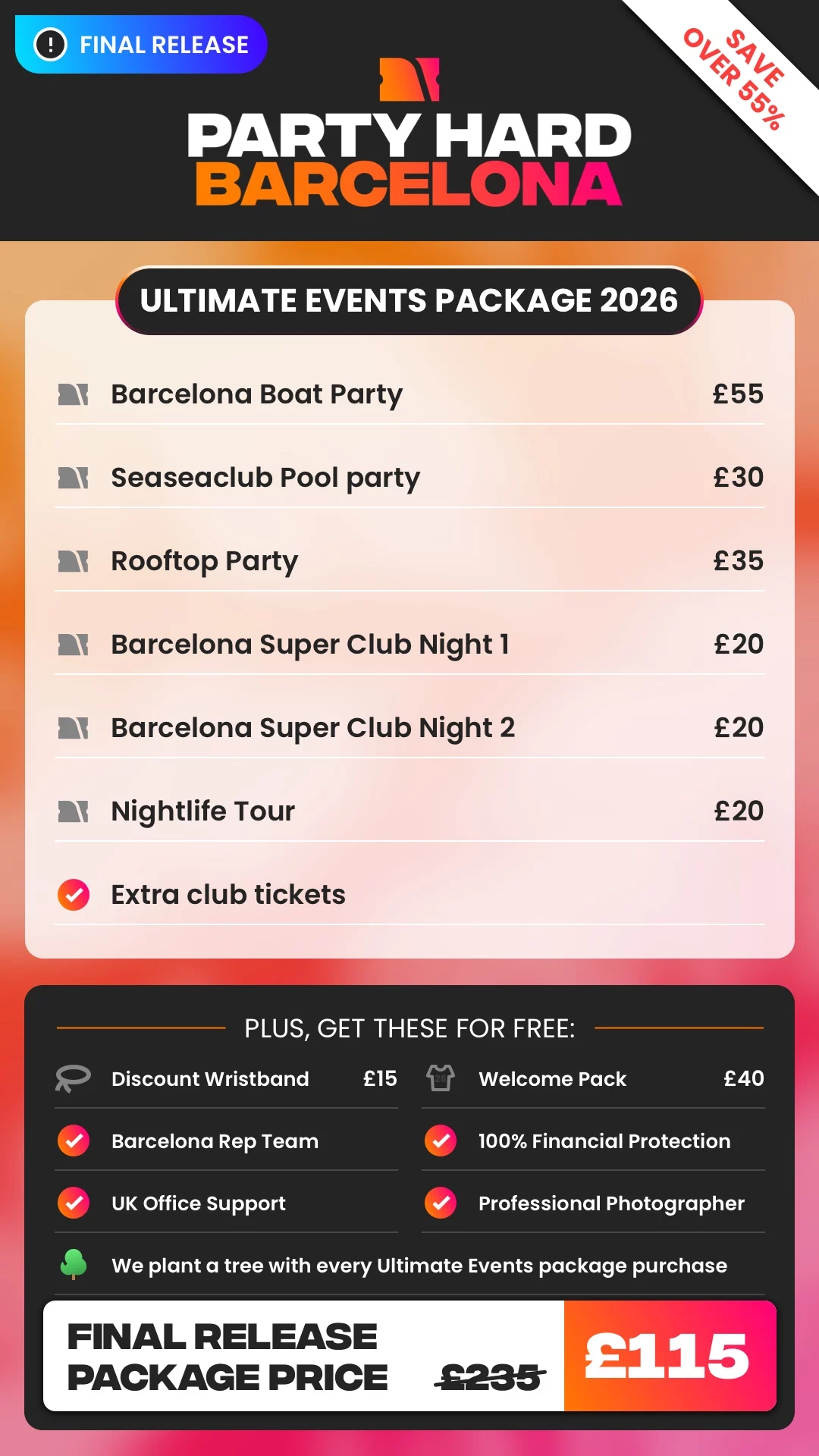 Barcelona Ultimate Events Package Final Release Price 2026