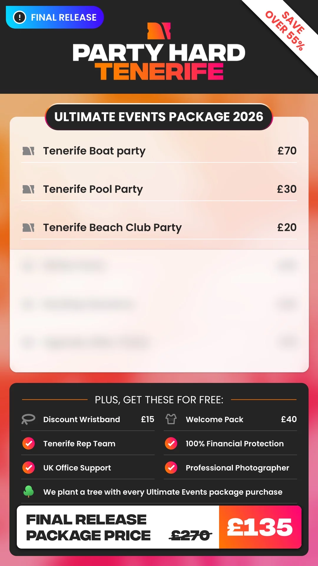 Tenerife Ultimate Events Package Final Release Price 2026
