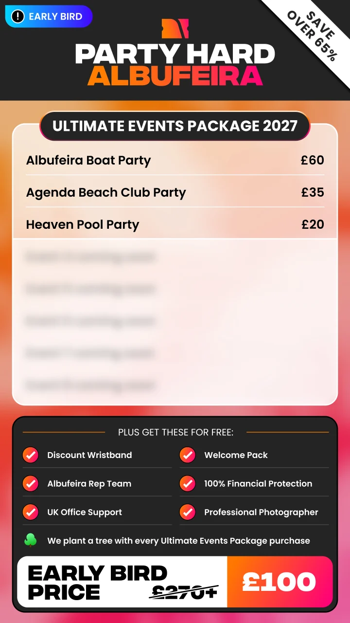 NEW Albufeira Early Bird Ultimate Events Package Summer 2027