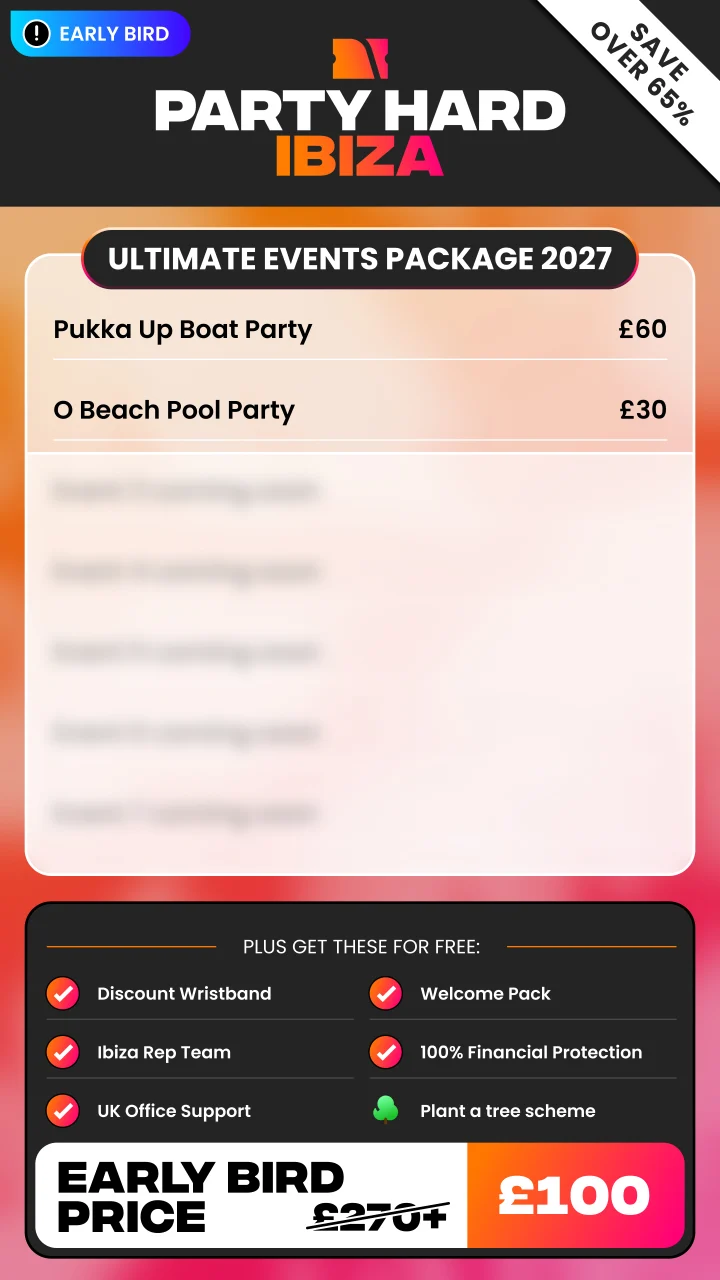 NEW Ibiza Early Bird Ultimate Events Package Summer 2027