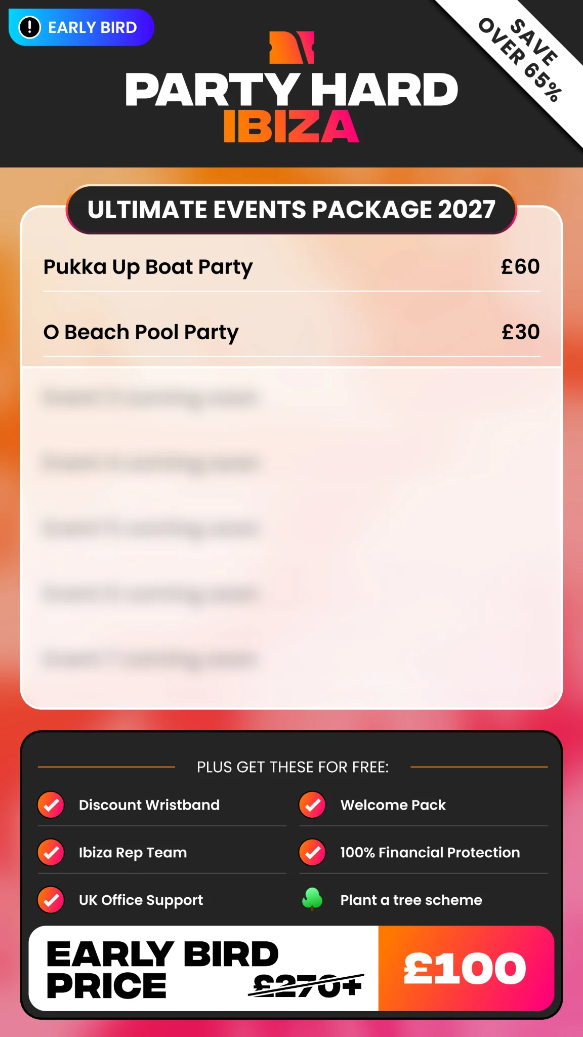 NEW Ibiza Early Bird Ultimate Events Package Summer 2027