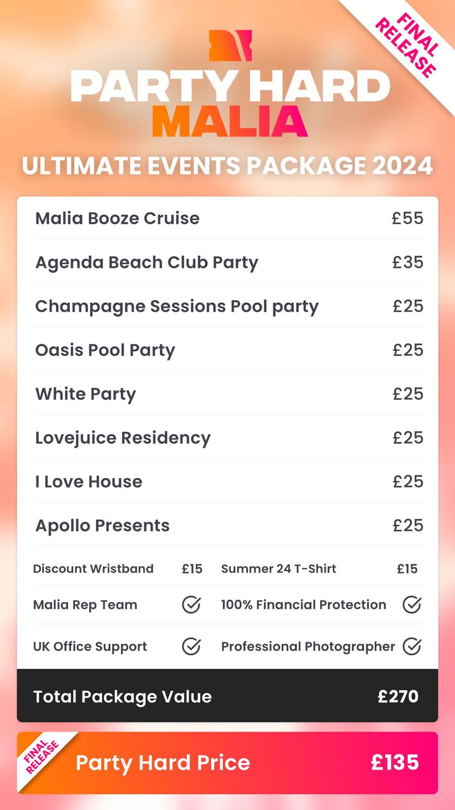 Ultimate Events Package table - Malia Final Release